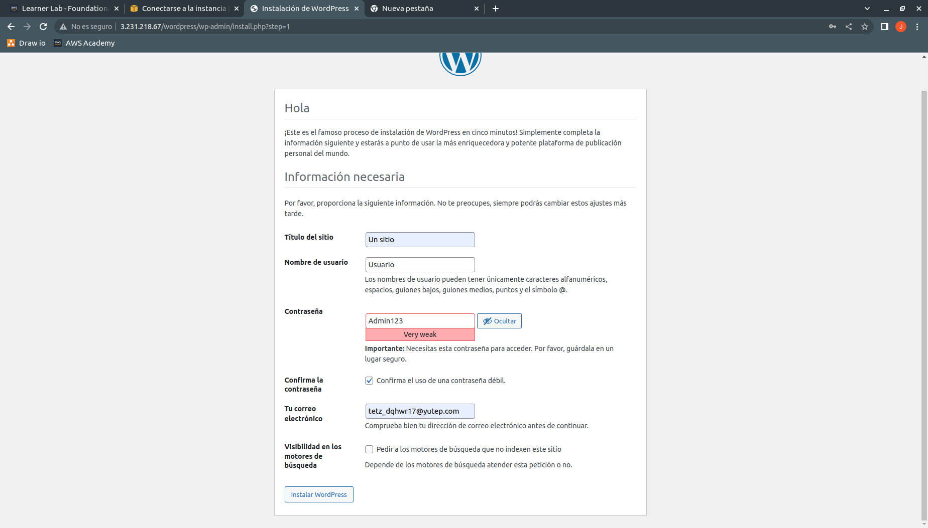 WordPress Access BackOffice